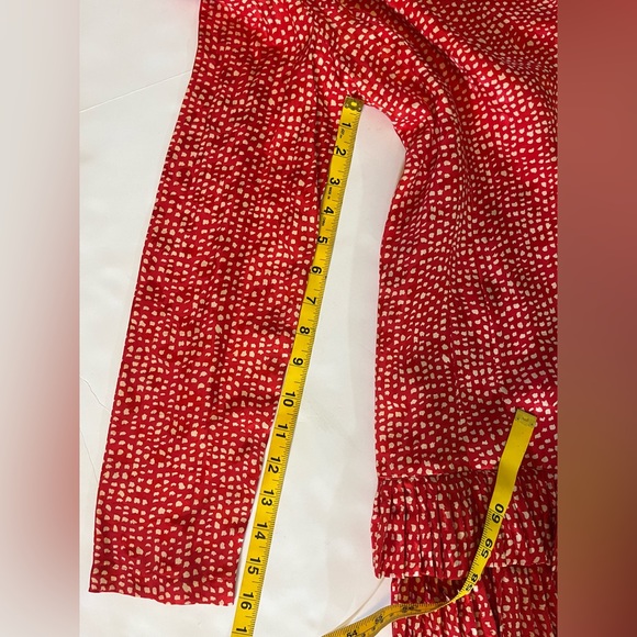 Vintage Neiman Marcus 1980s Red Dots Ruffle Dress 100% Silk SZ 4 - Picture 13 of 15
